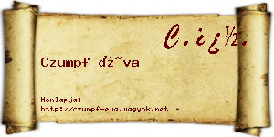Czumpf Éva névjegykártya